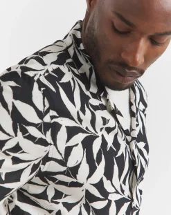 Jacamo Mono Palm Printed Holiday Shirt