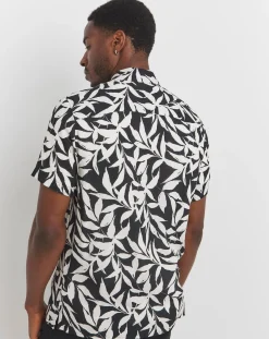 Jacamo Mono Palm Printed Holiday Shirt