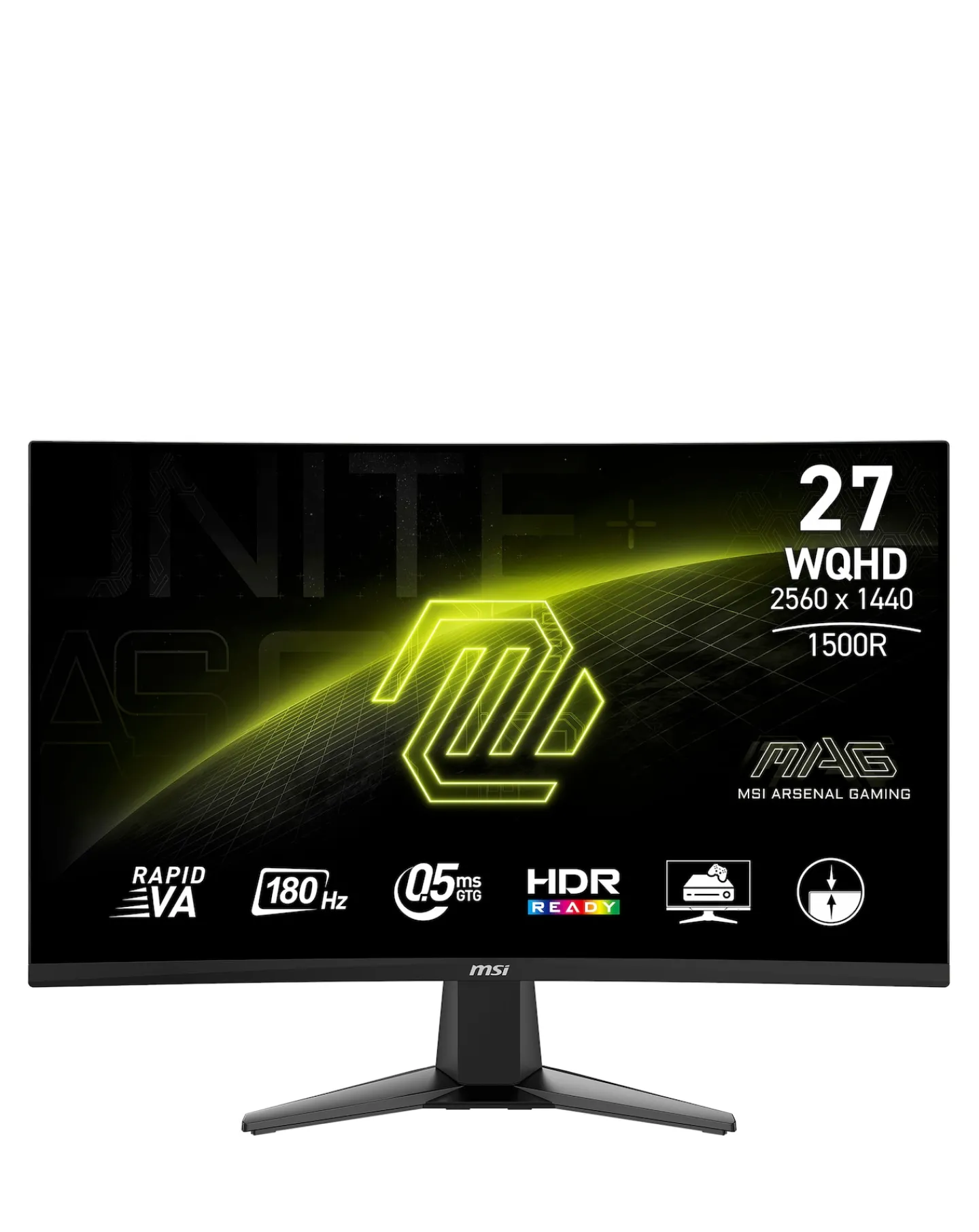 MSI MAG 27CQ6F 27in WQHD Rapid VA 180Hz 0.5ms Curved Gaming Monitor