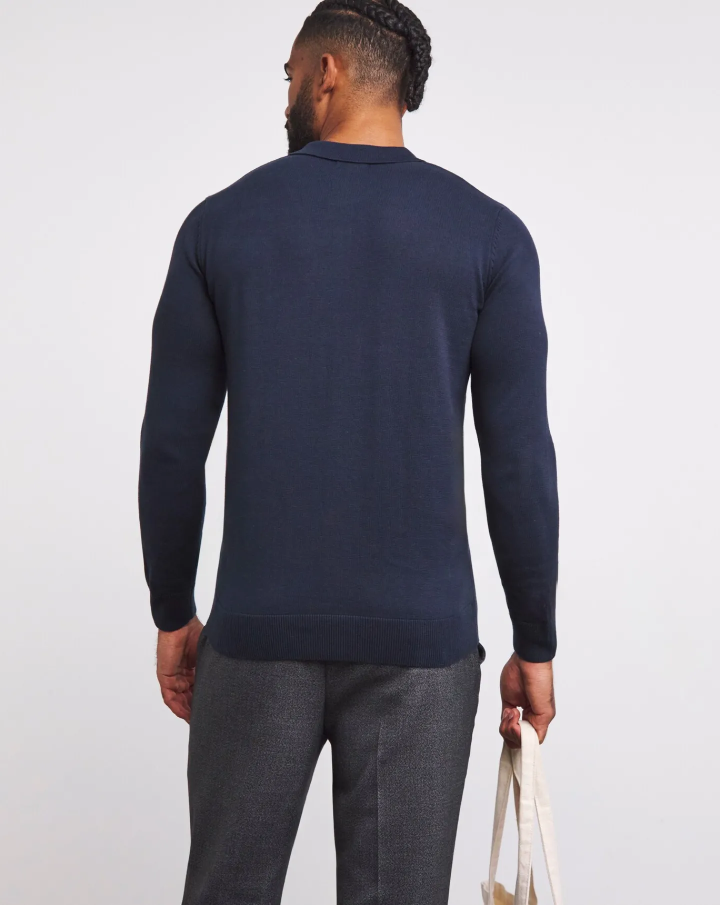Jacamo Cotton Long Sleeve Polo