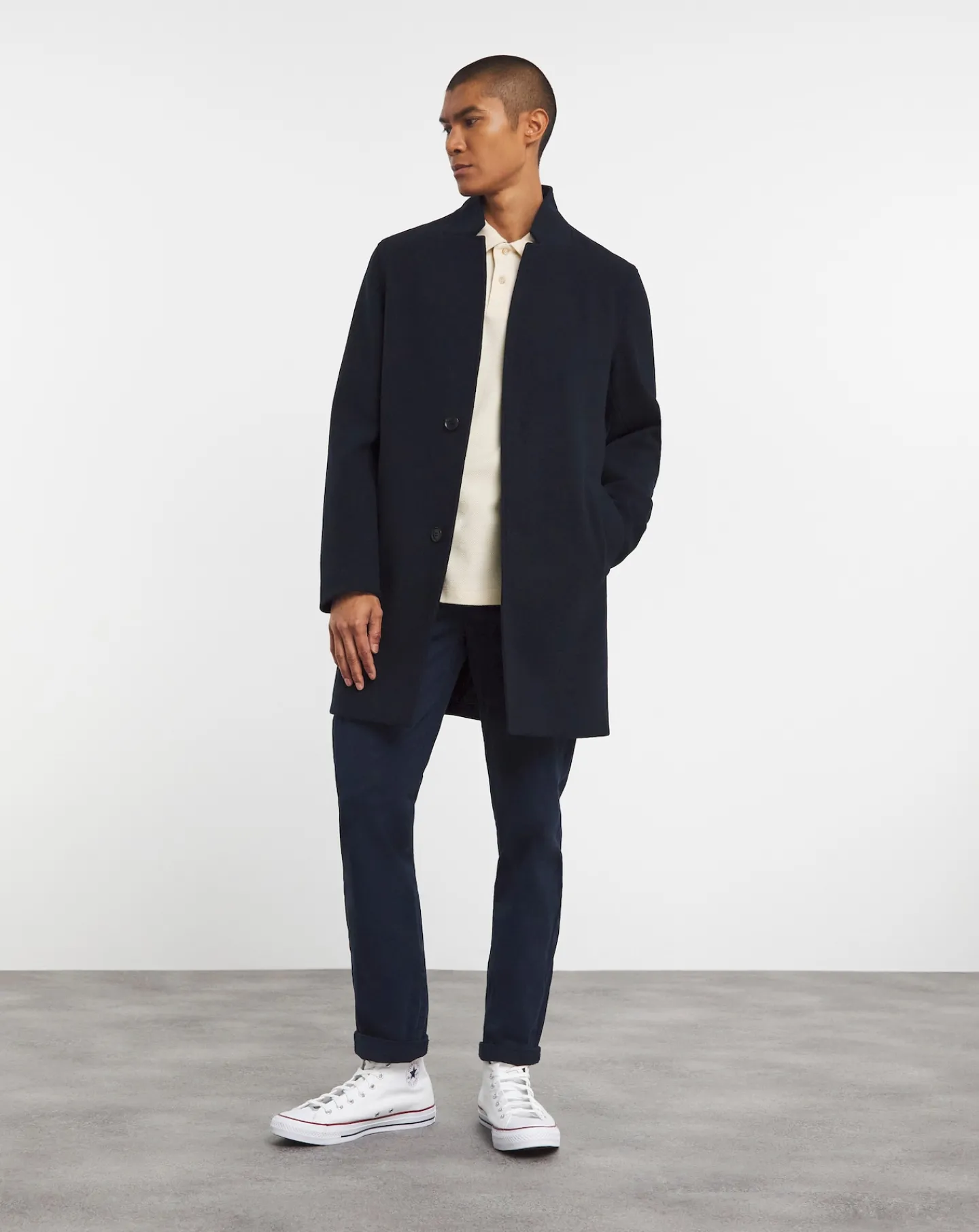 Jacamo Faux Wool Turn Up Collar Coat