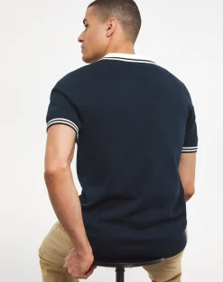 Jacamo Open Neck Knitted Polo