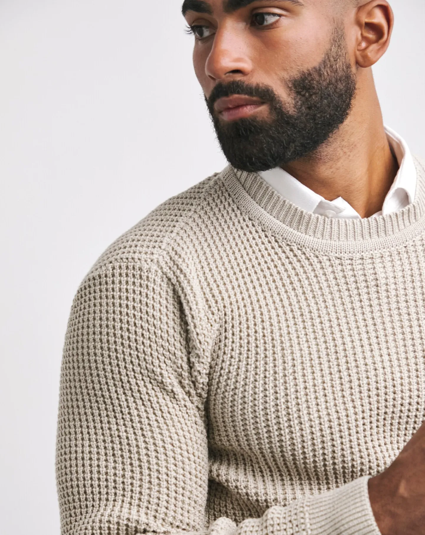 Jacamo Waffle Crew Neck Jumper