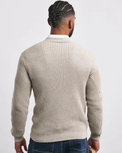 Jacamo Waffle Crew Neck Jumper