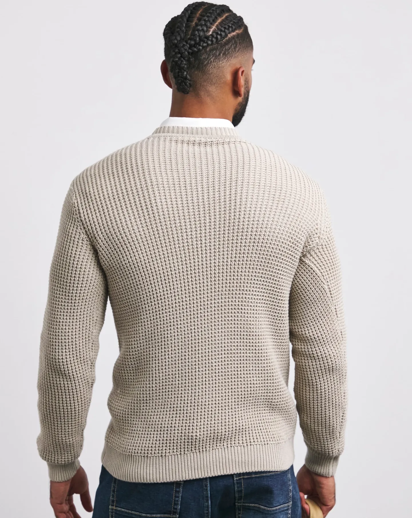 Jacamo Waffle Crew Neck Jumper