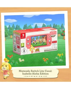 Nintendo Switch Lite Coral Isabelle Aloha Edition & 12 Months Switch Online