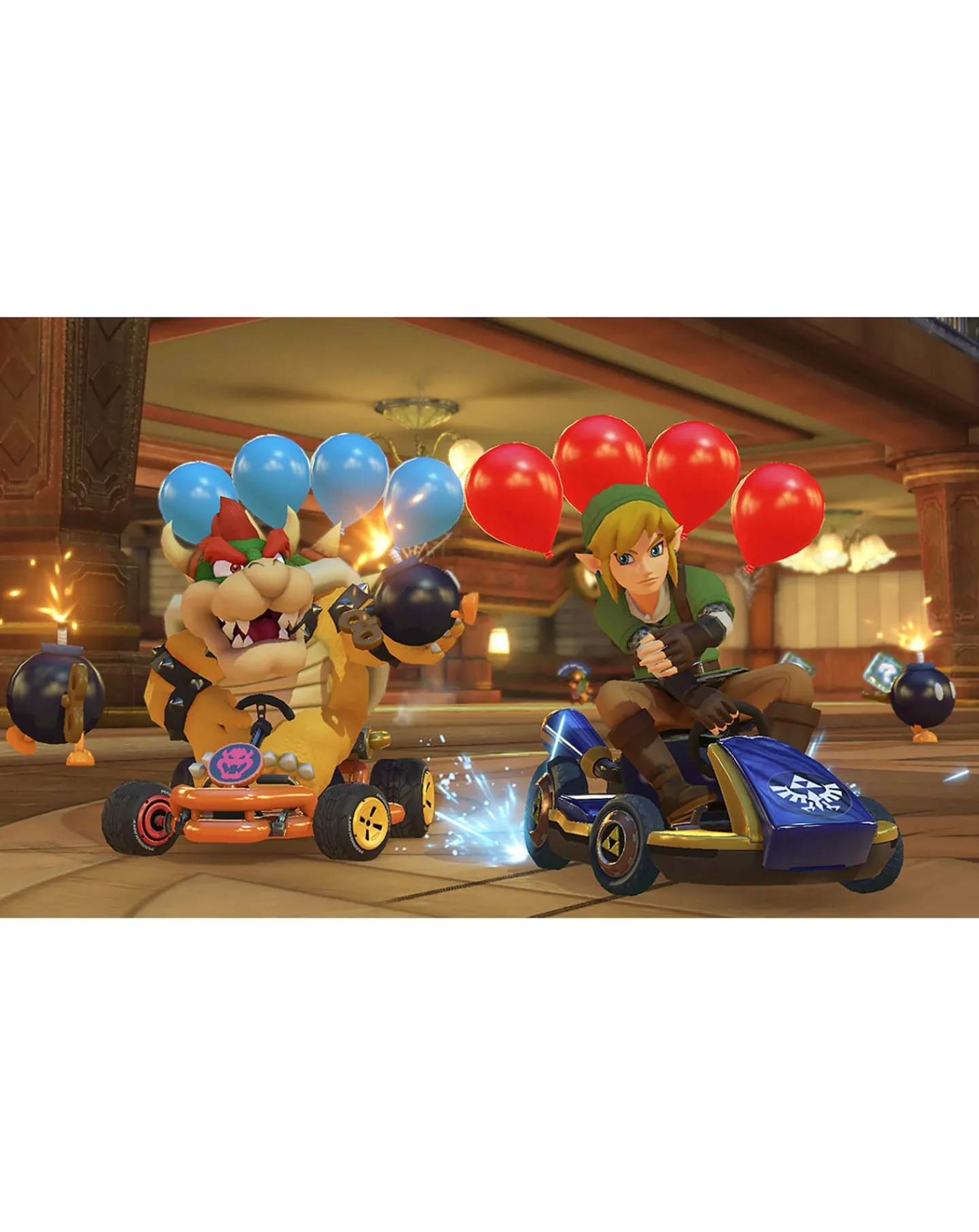 Nintendo Switch OLED Neon Blue & Red Console - Switch Mario Kart 8 Deluxe Bundle