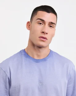 Jacamo Oil Wash Relaxed Fit Embroidered T-Shirt