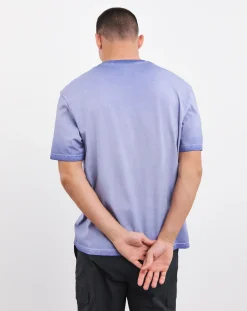 Jacamo Oil Wash Relaxed Fit Embroidered T-Shirt
