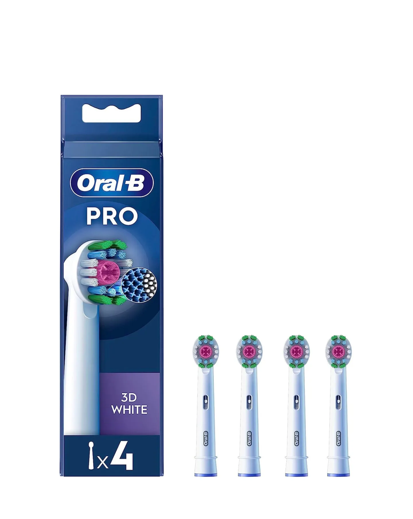 Oral B Oral-B 3D White Toothbrush Heads, 4 pack