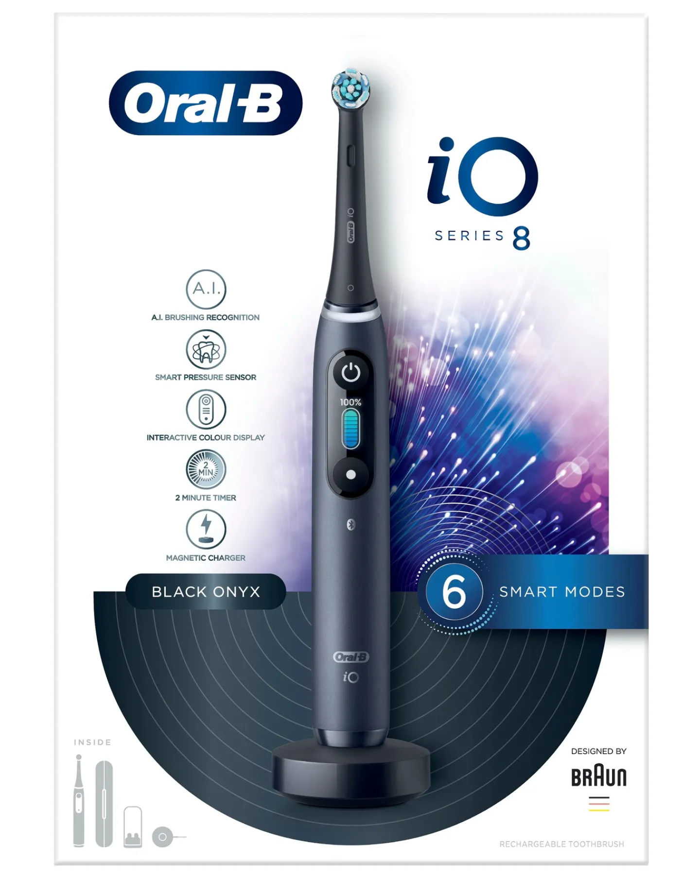 Oral B Oral-B iO8 Black Electric Toothbrush with Travel Case
