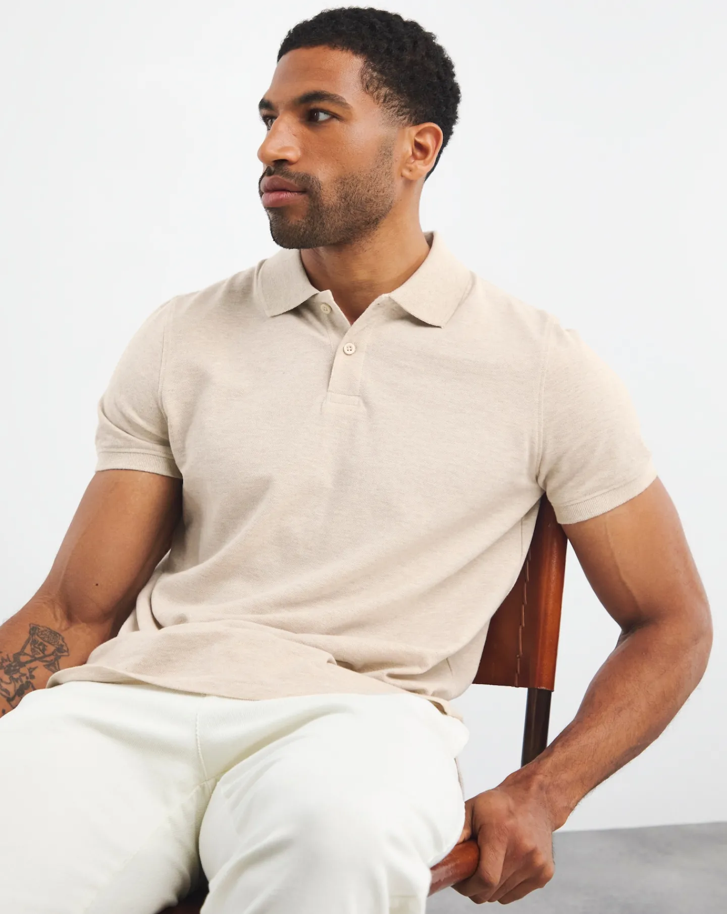 Jacamo Pique Marl Polo Long