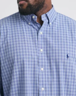Polo Ralph Lauren Blue Check Stretch Poplin Shirt