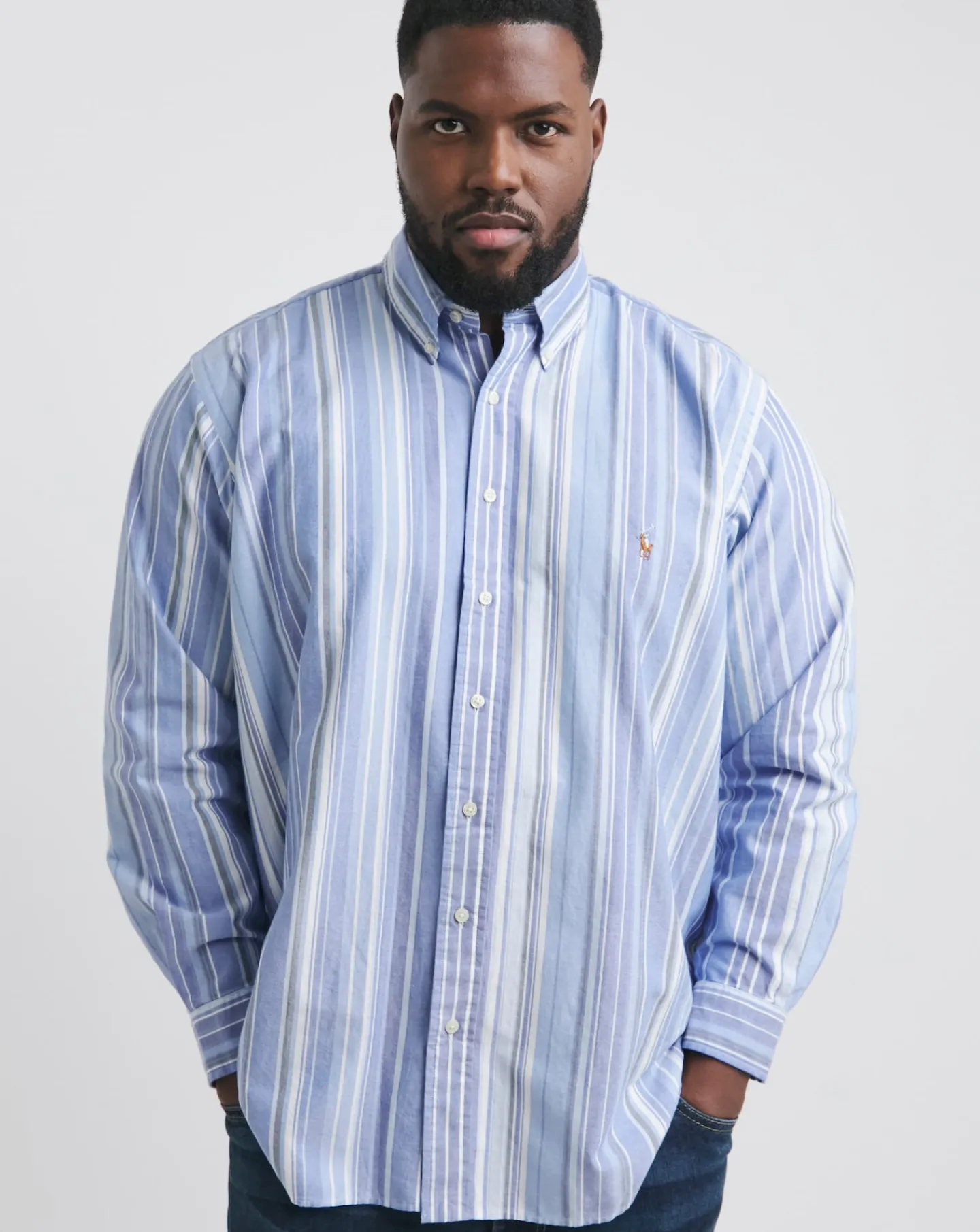Polo Ralph Lauren Blue Striped Oxford Shirt