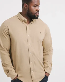 Polo Ralph Lauren Tan Long Sleeve Jersey Stretch Shirt