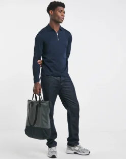 Jacamo Premium 100% Mercerised Zip Neck Polo
