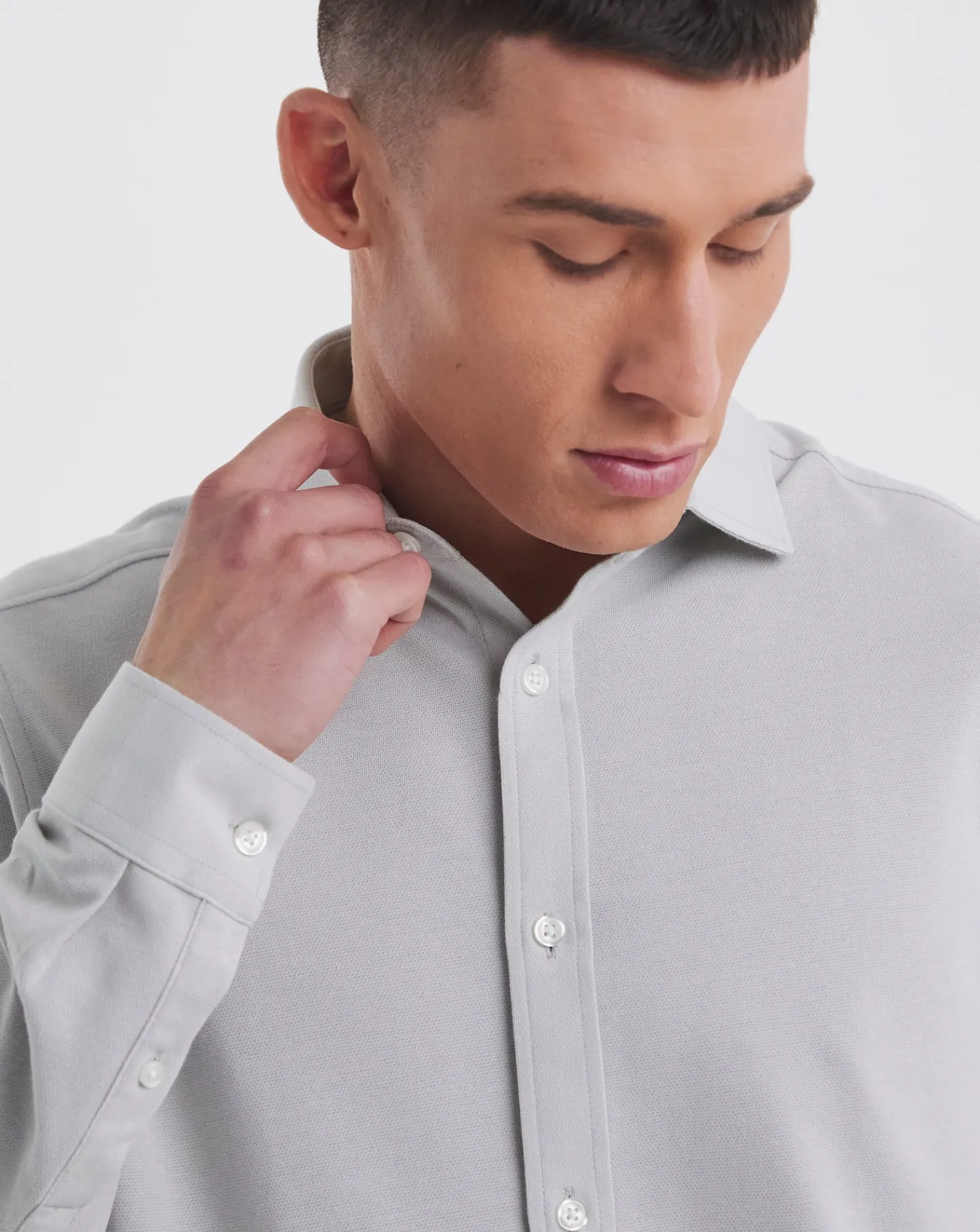 Jacamo Premium Textured Cut Away Collar Shirt