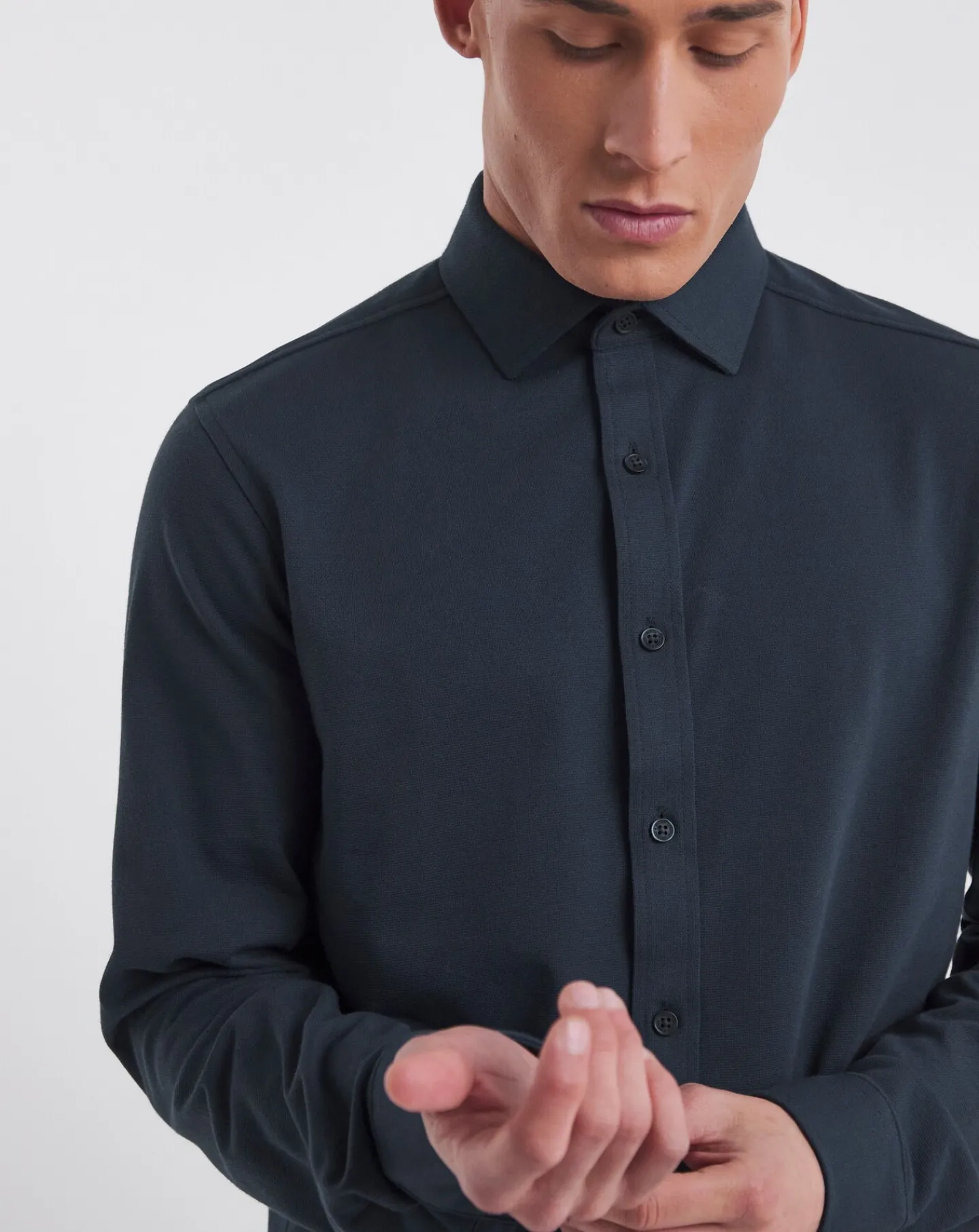 Jacamo Premium Textured Cut Away Collar Shirt