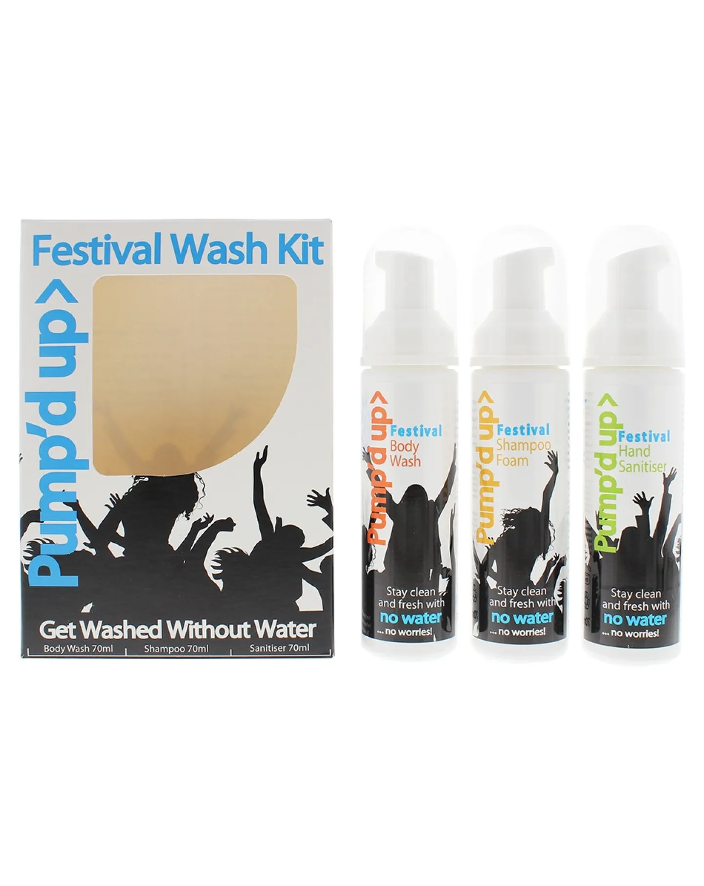 Pump'd Up Pump'd Up Travel Kit - Body Wash Shampoo Hand Sanitiser