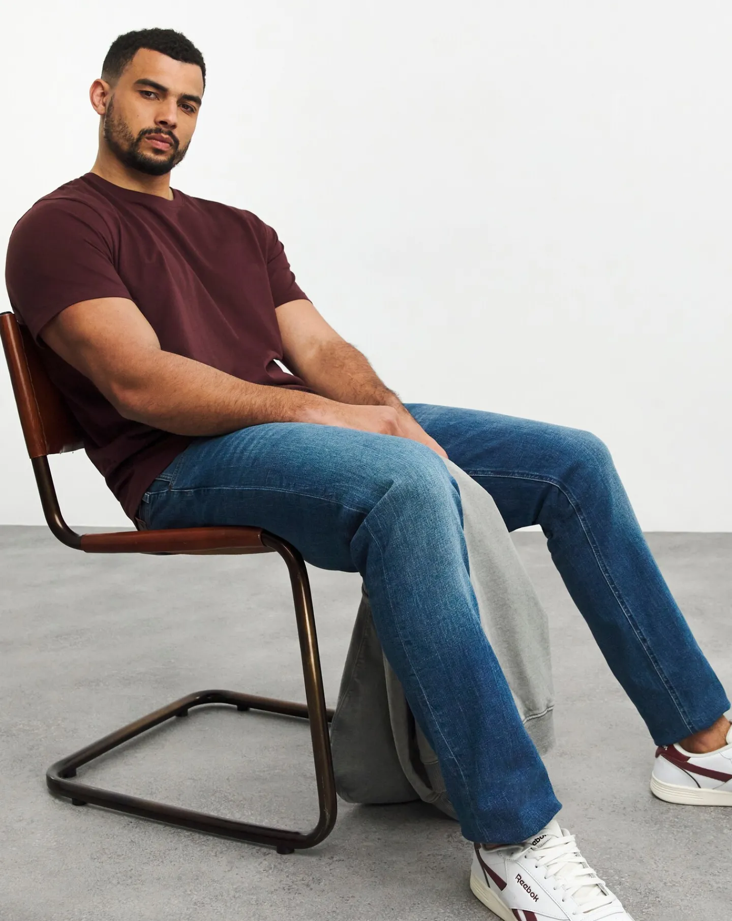 Jacamo Pure Cotton Crew Neck T-Shirt Long