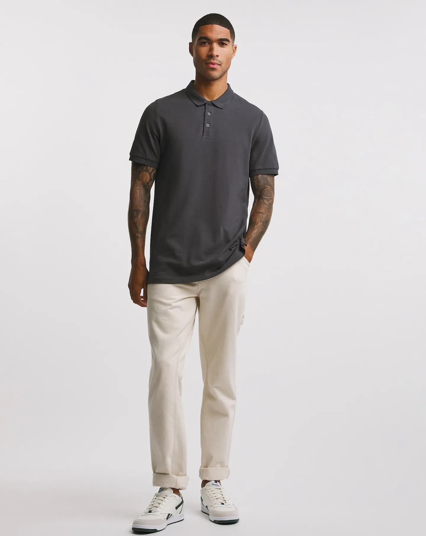 Jacamo Pure Cotton Pique Polo Long