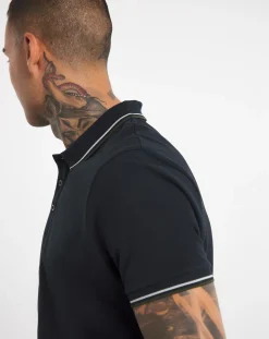 Jacamo Pure Cotton Tipped Pique Polo