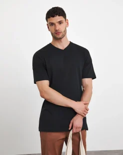 Jacamo Pure Cotton V Neck T-Shirt Extra Long