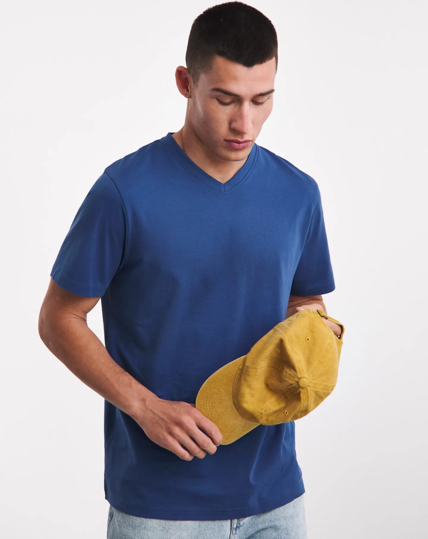 Jacamo Pure Cotton V Neck T-Shirt Long