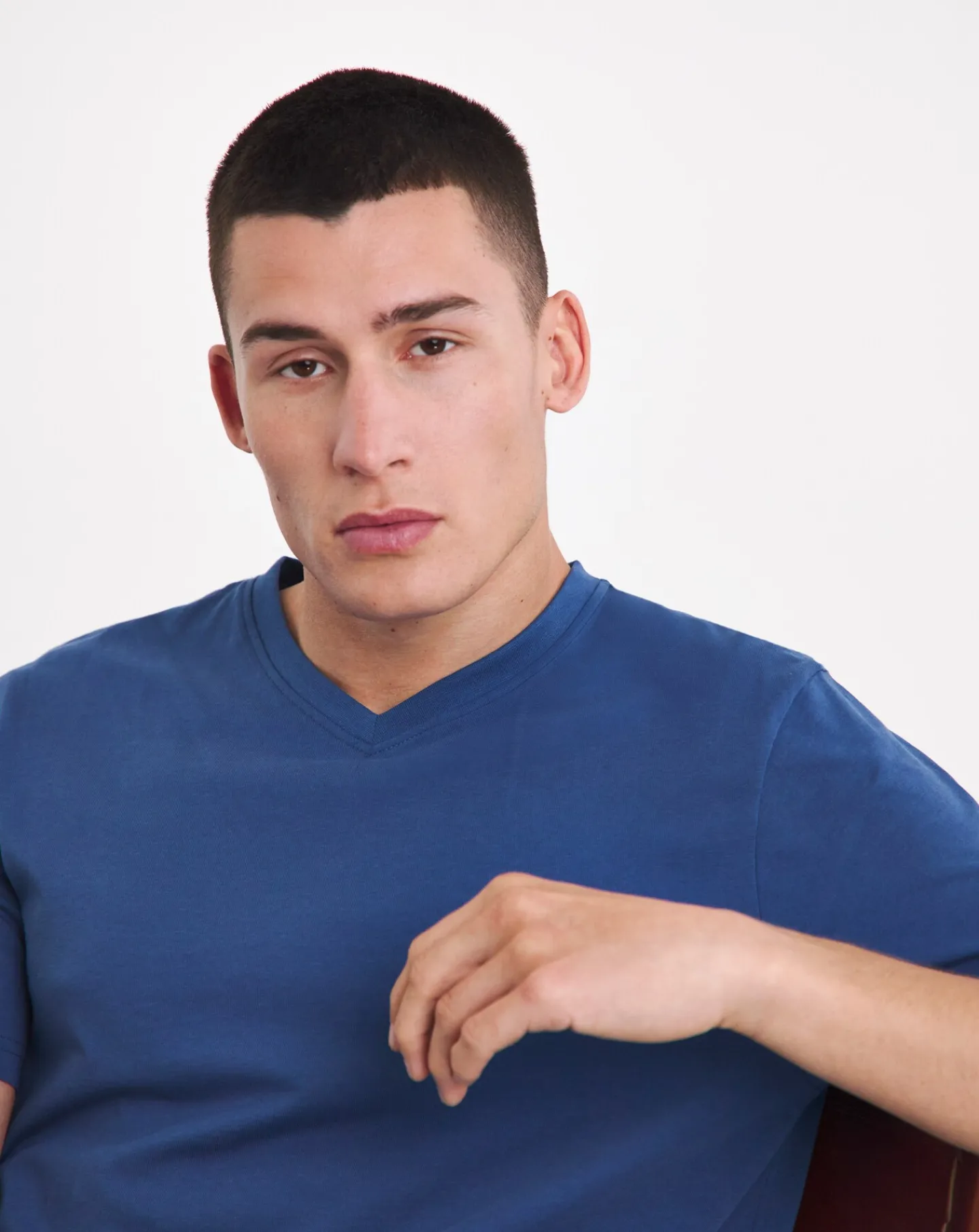 Jacamo Pure Cotton V Neck T-Shirt Long
