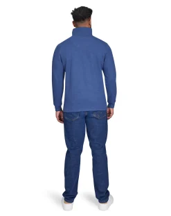Raging Bull Classic French Rib Quarter Zip Sweat Denim Blue