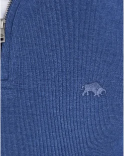 Raging Bull Classic French Rib Quarter Zip Sweat Denim Blue