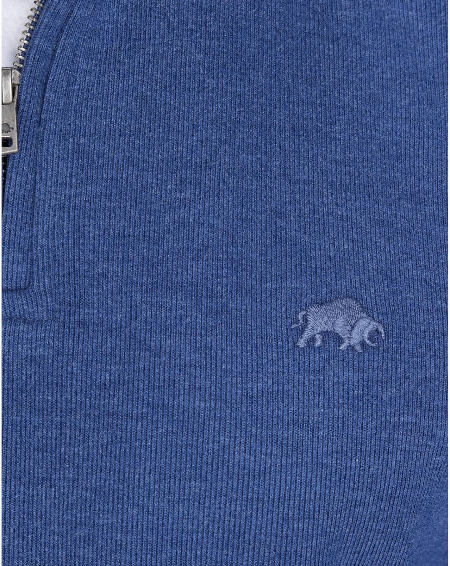 Raging Bull Classic French Rib Quarter Zip Sweat Denim Blue