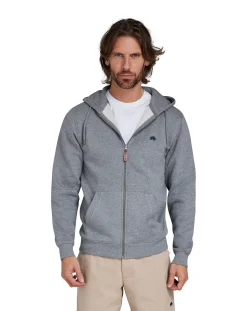 Raging Bull Classic Zip Through Hoodie Grey Marl
