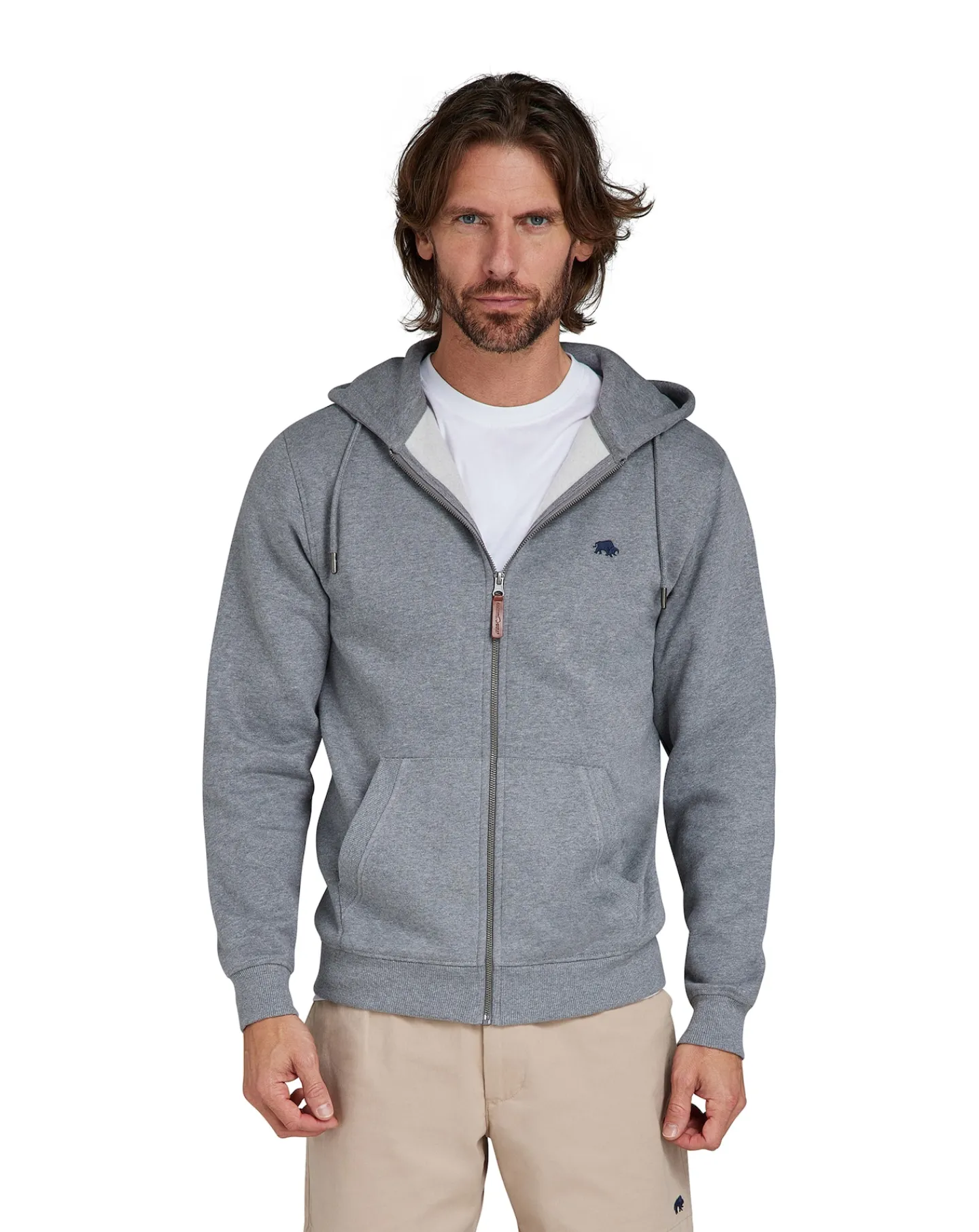 Raging Bull Classic Zip Through Hoodie Grey Marl