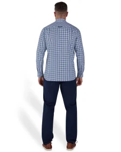 Raging Bull Long Sleeve Brushed Cotton Gingham Shirt Sky Blue