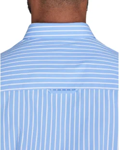 Raging Bull Long Sleeve Classic Stripe Shirt Mid Blue