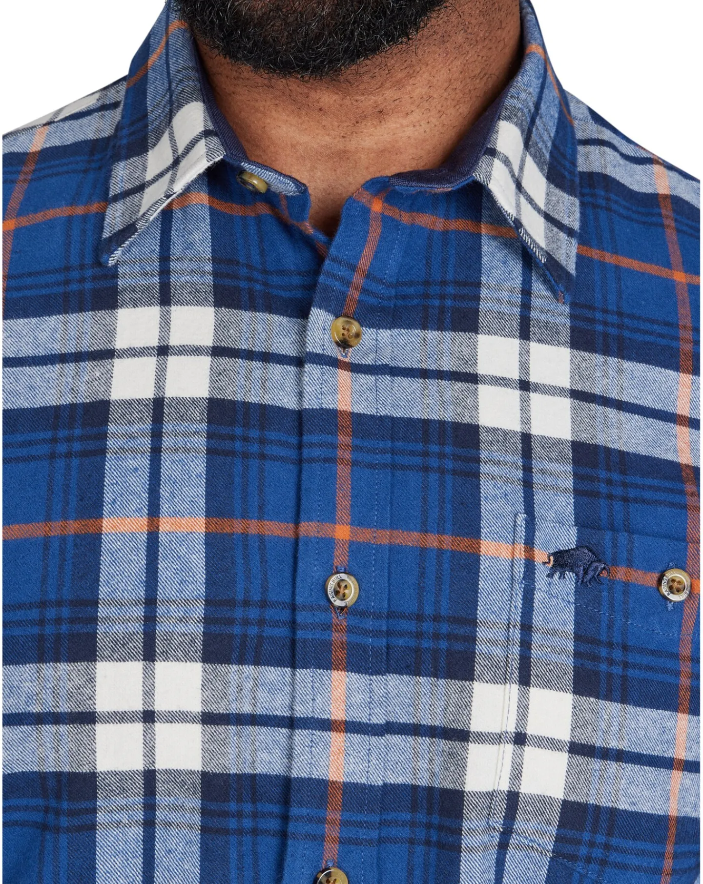 Raging Bull Long Sleeve Large Plaid Brushed Cotton Shirt