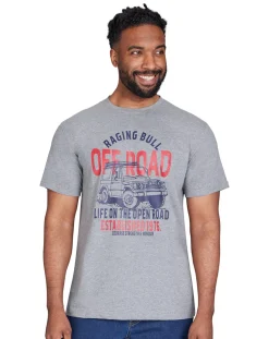 Raging Bull Off Road T-Shirt Grey Marl