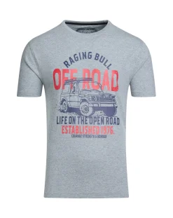 Raging Bull Off Road T-Shirt Grey Marl