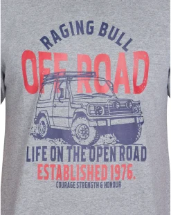 Raging Bull Off Road T-Shirt Grey Marl