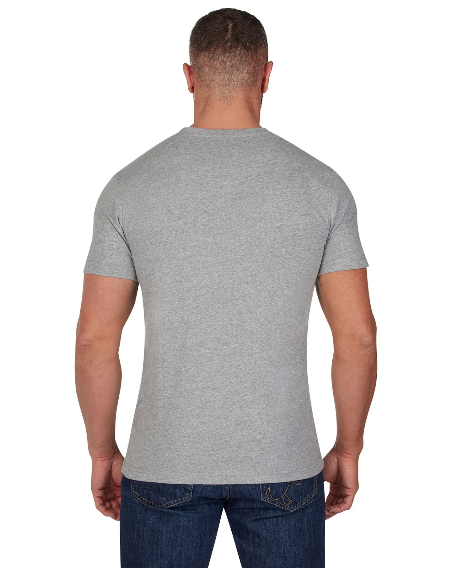 Raging Bull Organic V Neck Tee Grey Marl