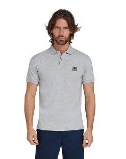 Raging Bull Patch Jersey Polo Grey Marl
