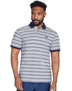 Raging Bull Tram Stripe Pique Polo Grey Marl