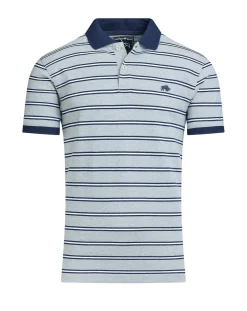 Raging Bull Tram Stripe Pique Polo Grey Marl