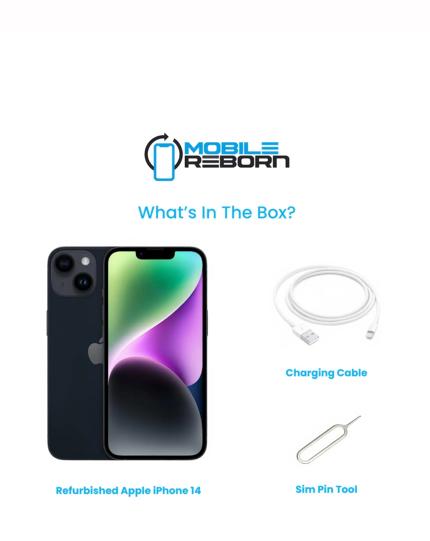 Mobile Reborn Refurbished Apple iPhone 14 128GB - Midnight (Pristine Condition)