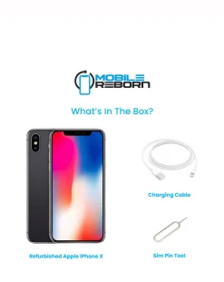 Mobile Reborn Refurbished Apple iPhone X 64GB - Space (Pristine Condition)