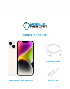 Mobile Reborn Refurbished Apple iPhone 14 128GB - Starlight (Pristine Condition)