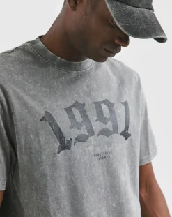 Jacamo Relaxed Fit Acid Wash Graphic T-Shirt