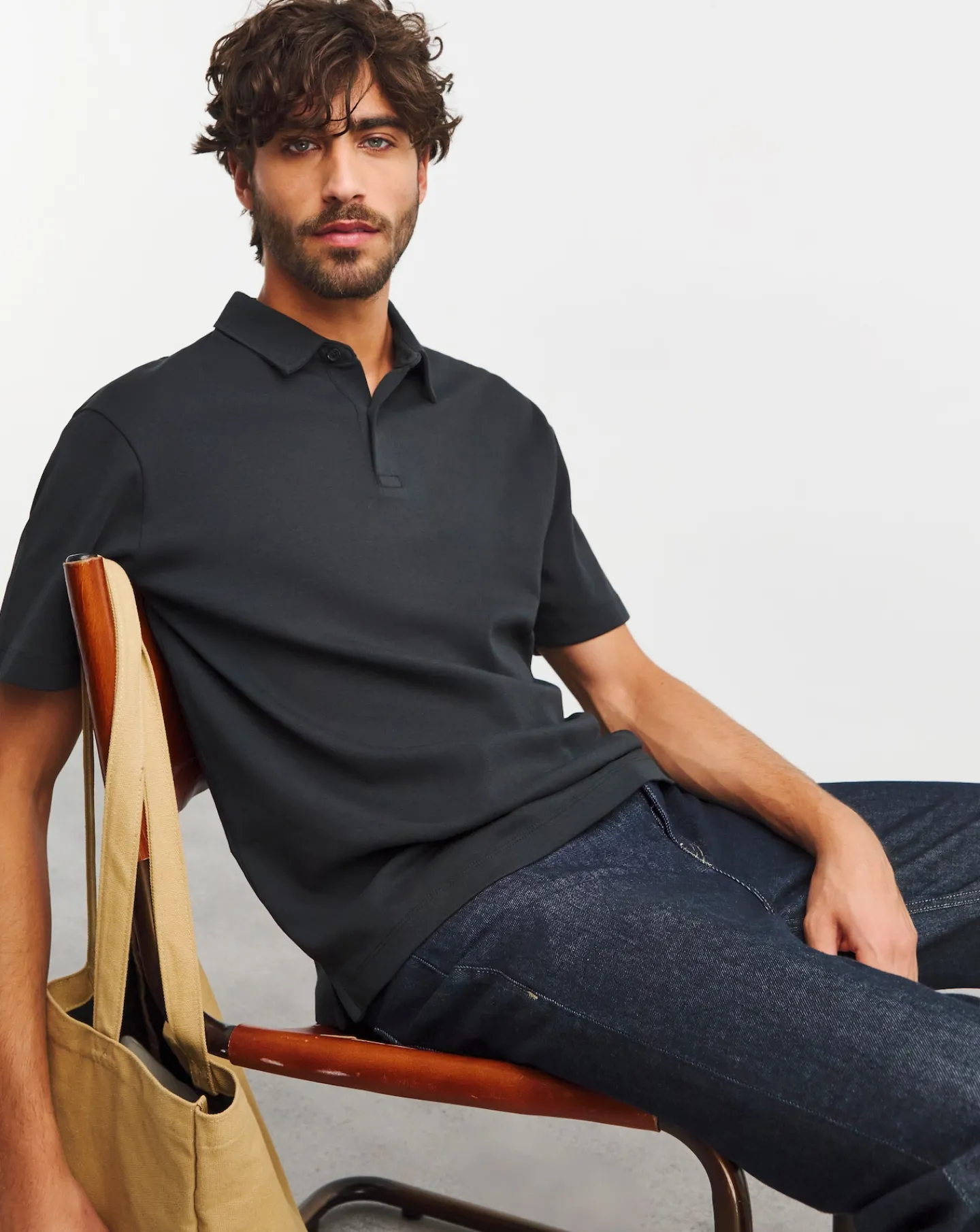 Jacamo Relaxed Fit Interlock Polo Reg