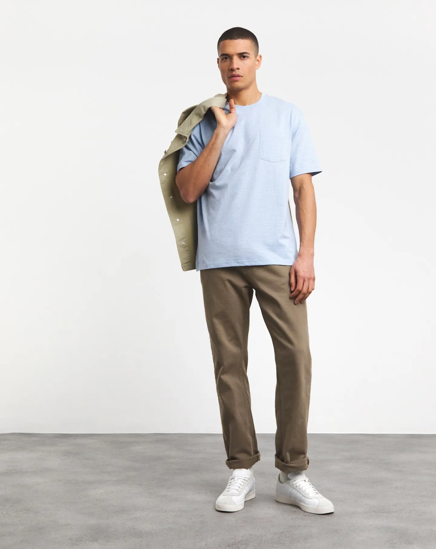 Jacamo Relaxed Fit Marl Pocket T-Shirt
